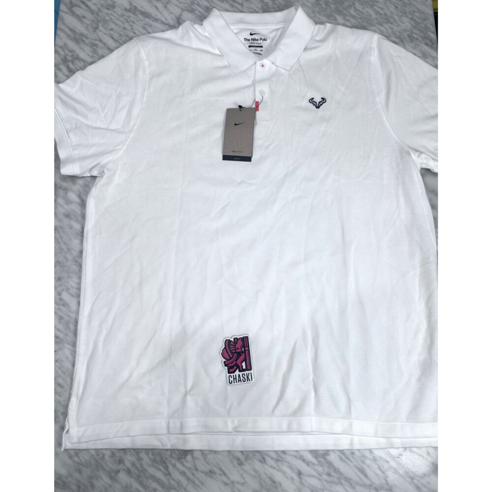 Nike The Nike Polo Rafa Slim Fit Shirt White DD8532-100 Dri-Fit Nadal Men's XXL